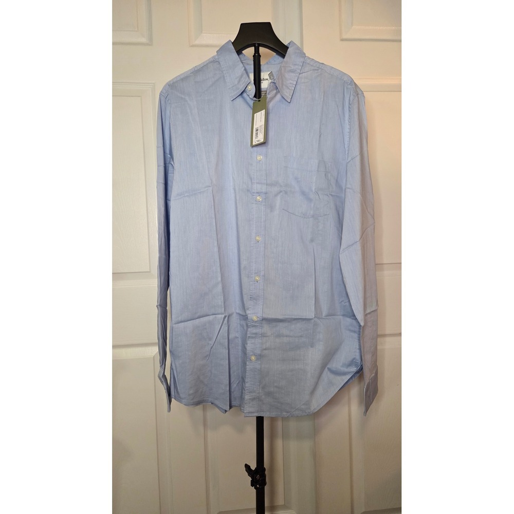 Goodfellow & Co Mens Poplin Button-Up Shirt Seamless Blue L Tall NWT